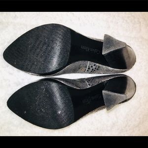 Calvin Klein metallic snake skin pumps